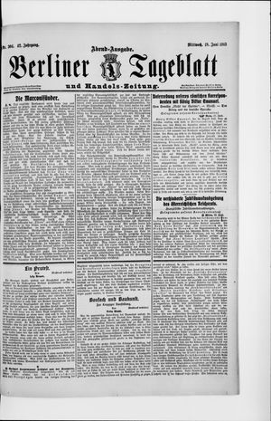 Berliner Tageblatt und Handels-Zeitung vom 18.06.1913