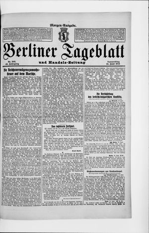 Berliner Tageblatt und Handels-Zeitung vom 19.06.1913