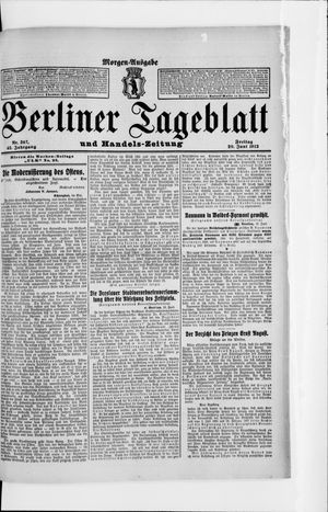 Berliner Tageblatt und Handels-Zeitung vom 20.06.1913