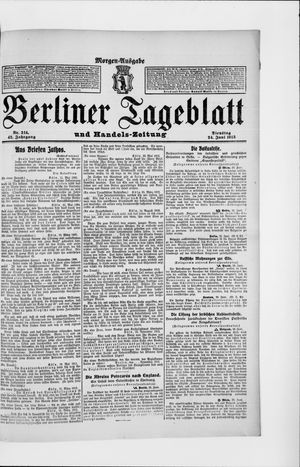 Berliner Tageblatt und Handels-Zeitung vom 24.06.1913
