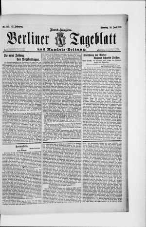 Berliner Tageblatt und Handels-Zeitung vom 24.06.1913