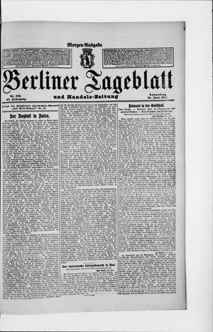 Berliner Tageblatt und Handels-Zeitung vom 26.06.1913