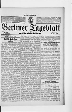 Berliner Tageblatt und Handels-Zeitung on Jun 29, 1913