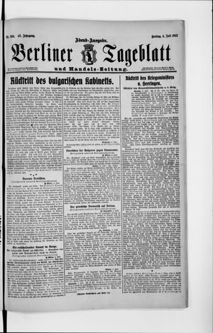 Berliner Tageblatt und Handels-Zeitung vom 04.07.1913