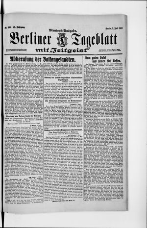 Berliner Tageblatt und Handels-Zeitung vom 07.07.1913