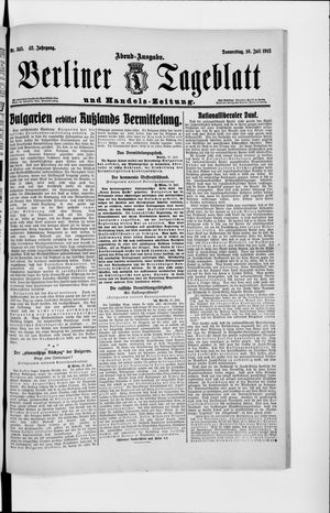 Berliner Tageblatt und Handels-Zeitung vom 10.07.1913