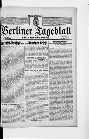 Berliner Tageblatt und Handels-Zeitung vom 15.07.1913