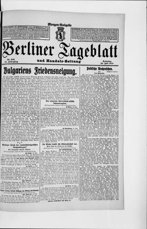 Berliner Tageblatt und Handels-Zeitung vom 20.07.1913