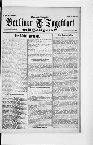Berliner Tageblatt und Handels-Zeitung vom 21.07.1913