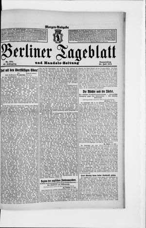 Berliner Tageblatt und Handels-Zeitung vom 24.07.1913