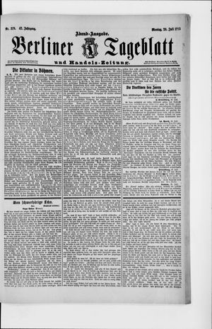 Berliner Tageblatt und Handels-Zeitung vom 28.07.1913
