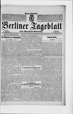 Berliner Tageblatt und Handels-Zeitung on Jul 30, 1913