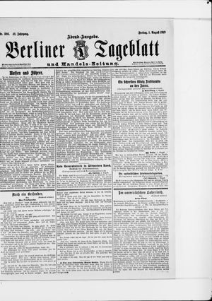 Berliner Tageblatt und Handels-Zeitung vom 01.08.1913