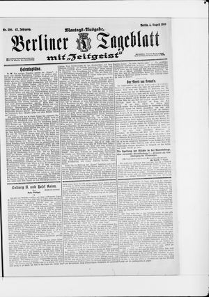 Berliner Tageblatt und Handels-Zeitung vom 04.08.1913