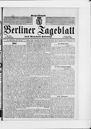 Berliner Tageblatt und Handels-Zeitung vom 14.08.1913