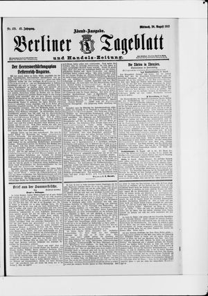 Berliner Tageblatt und Handels-Zeitung vom 20.08.1913