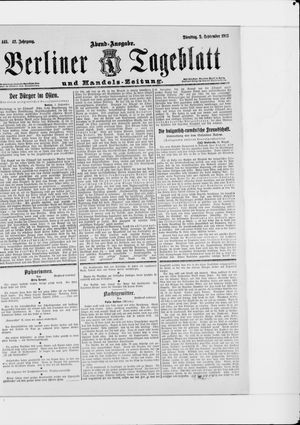 Berliner Tageblatt und Handels-Zeitung vom 02.09.1913