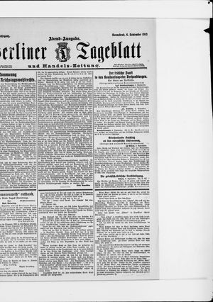 Berliner Tageblatt und Handels-Zeitung vom 06.09.1913