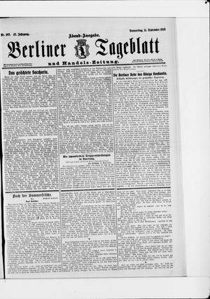 Berliner Tageblatt und Handels-Zeitung vom 11.09.1913
