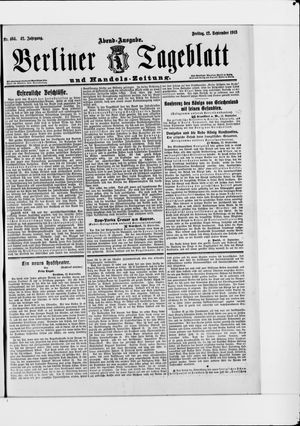 Berliner Tageblatt und Handels-Zeitung vom 12.09.1913