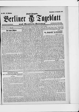 Berliner Tageblatt und Handels-Zeitung vom 13.09.1913