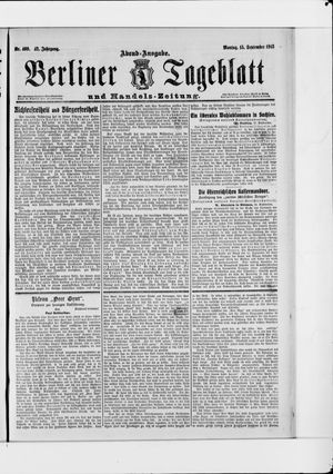 Berliner Tageblatt und Handels-Zeitung vom 15.09.1913