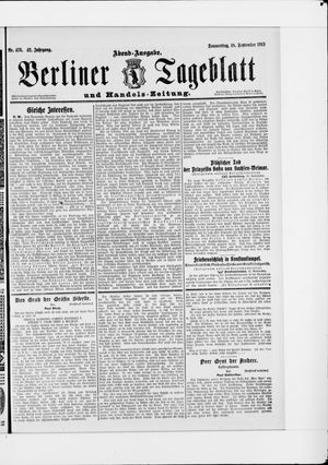 Berliner Tageblatt und Handels-Zeitung vom 18.09.1913