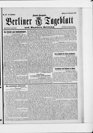 Berliner Tageblatt und Handels-Zeitung vom 19.09.1913