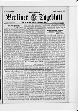 Berliner Tageblatt und Handels-Zeitung vom 22.09.1913