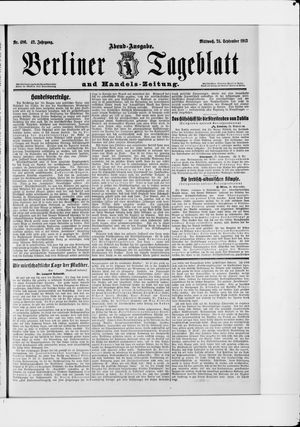 Berliner Tageblatt und Handels-Zeitung vom 24.09.1913