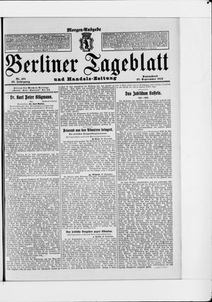 Berliner Tageblatt und Handels-Zeitung vom 27.09.1913