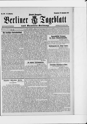 Berliner Tageblatt und Handels-Zeitung vom 27.09.1913
