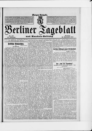 Berliner Tageblatt und Handels-Zeitung on Sep 28, 1913