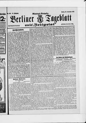 Berliner Tageblatt und Handels-Zeitung vom 29.09.1913