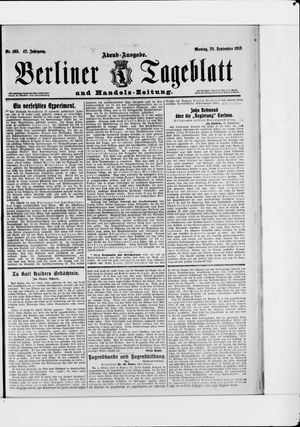 Berliner Tageblatt und Handels-Zeitung vom 29.09.1913