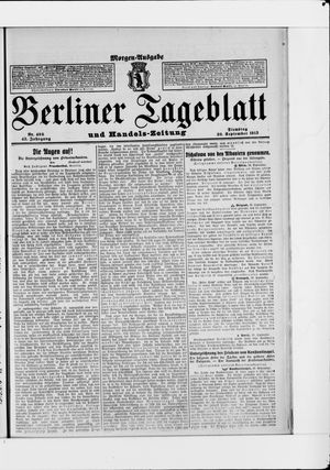 Berliner Tageblatt und Handels-Zeitung vom 30.09.1913