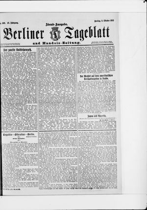 Berliner Tageblatt und Handels-Zeitung vom 03.10.1913