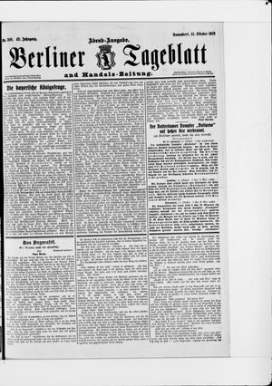 Berliner Tageblatt und Handels-Zeitung vom 11.10.1913