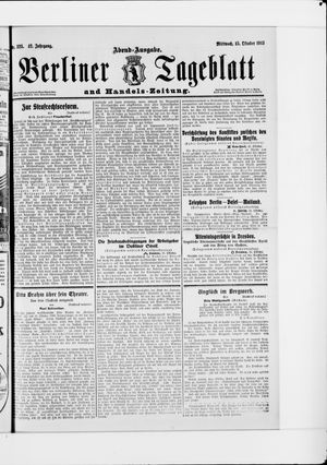 Berliner Tageblatt und Handels-Zeitung vom 15.10.1913
