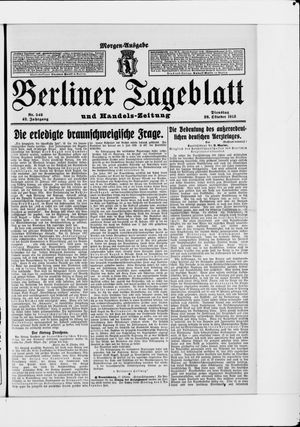 Berliner Tageblatt und Handels-Zeitung vom 28.10.1913