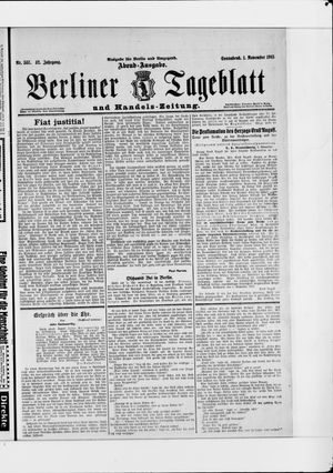 Berliner Tageblatt und Handels-Zeitung vom 01.11.1913