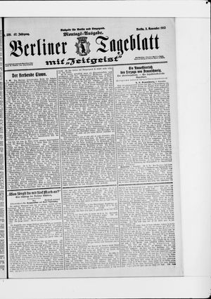 Berliner Tageblatt und Handels-Zeitung vom 03.11.1913