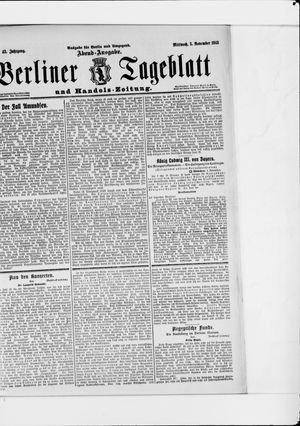 Berliner Tageblatt und Handels-Zeitung vom 05.11.1913