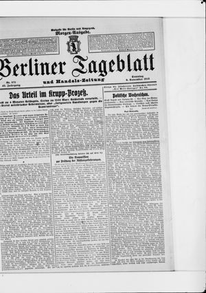 Berliner Tageblatt und Handels-Zeitung vom 09.11.1913