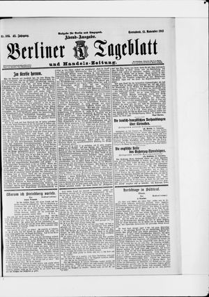 Berliner Tageblatt und Handels-Zeitung vom 15.11.1913