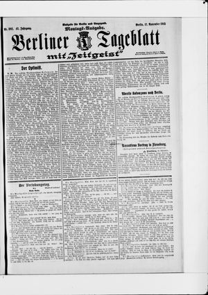 Berliner Tageblatt und Handels-Zeitung vom 17.11.1913