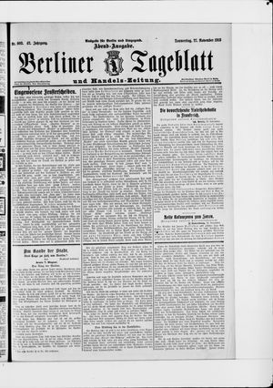 Berliner Tageblatt und Handels-Zeitung vom 27.11.1913
