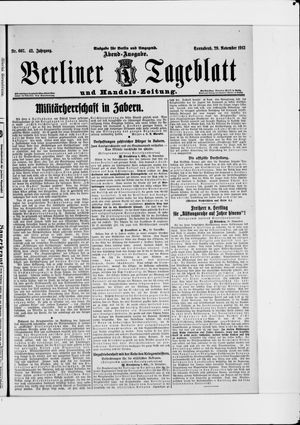 Berliner Tageblatt und Handels-Zeitung vom 29.11.1913