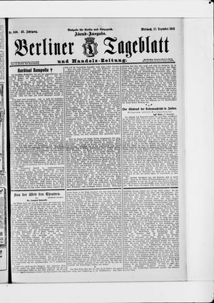 Berliner Tageblatt und Handels-Zeitung vom 17.12.1913