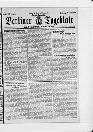 Berliner Tageblatt und Handels-Zeitung vom 18.12.1913